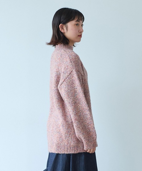 bulle de savon(ビュルデサボン)の「Melange yarn ハイネックプルオーバー(ニット/セーター・レディース・ライム/ブルー/ピンク・FREE)」の21枚目の写真