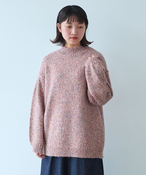 bulle de savon(ビュルデサボン)の「Melange yarn ハイネックプルオーバー(ニット/セーター・レディース・ライム/ブルー/ピンク・FREE)」の22枚目の写真