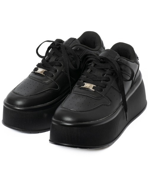 R&E（アールアンドイー）の「【R&E】プレートポイント厚底LOWカットスニーカー（スニーカー・レディース・ブラック/ホワイト/ベージュ・S/M/L/LL）」の12枚目の写真