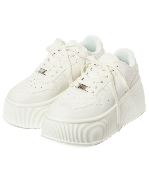 R&E（アールアンドイー）の「【R&E】プレートポイント厚底LOWカットスニーカー（スニーカー・レディース・ブラック/ホワイト/ベージュ・S/M/L/LL）」の14枚目の写真