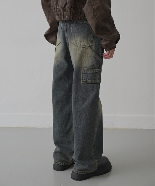 UNE MANSION（ユヌマンション）の「【XS-Lサイズ展開】 【ユニーク両サイドポケットループフック】ビンテージウォッシングユニークポケットループフックストレートデニムパンツ（デニムパンツ・レディース・ブラック/ブルー・X-SMALL/SMALL/MEDIUM/LARGE）」の9枚目の写真
