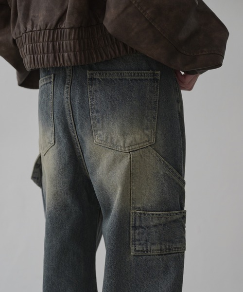 UNE MANSION（ユヌマンション）の「【XS-Lサイズ展開】 【ユニーク両サイドポケットループフック】ビンテージウォッシングユニークポケットループフックストレートデニムパンツ（デニムパンツ・レディース・ブラック/ブルー・X-SMALL/SMALL/MEDIUM/LARGE）」の10枚目の写真