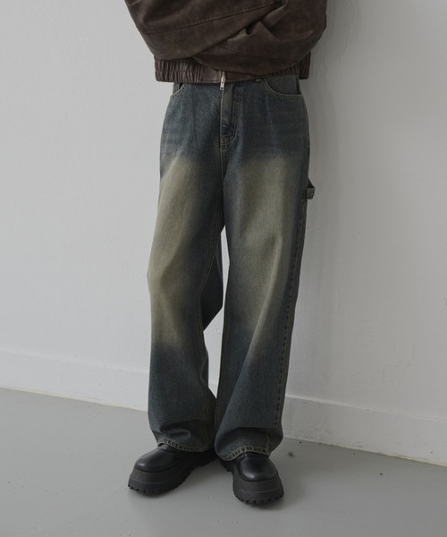 UNE MANSION（ユヌマンション）の「【XS-Lサイズ展開】 【ユニーク両サイドポケットループフック】ビンテージウォッシングユニークポケットループフックストレートデニムパンツ（デニムパンツ・レディース・ブラック/ブルー・X-SMALL/SMALL/MEDIUM/LARGE）」の13枚目の写真