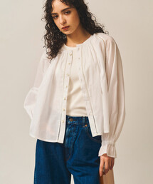 ブラウス シャツ INDIA INDUSTRY | コットンローン 長袖バンドカラーシャツ WOMEN レディース Bshop ブラウス シャツ INDIA INDUSTRY | ピンタックシャツ