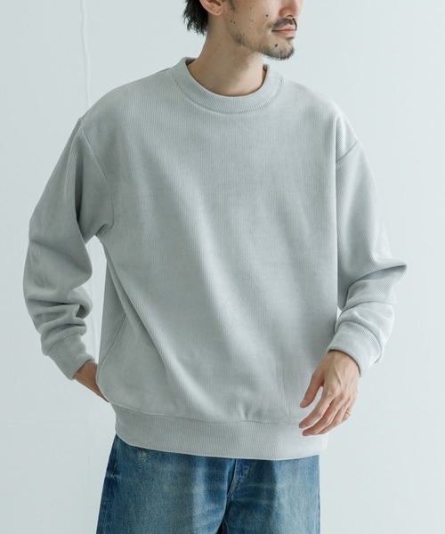 URBAN RESEARCH（アーバンリサーチ）の「ニットコーデュロイクルーネック（Tシャツ/カットソー・メンズ・アイボリー/ブラック/グレー系その他/ネイビー・MEDIUM/LARGE）」の15枚目の写真