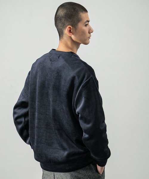 URBAN RESEARCH（アーバンリサーチ）の「ニットコーデュロイクルーネック（Tシャツ/カットソー・メンズ・アイボリー/ブラック/グレー系その他/ネイビー・MEDIUM/LARGE）」の21枚目の写真