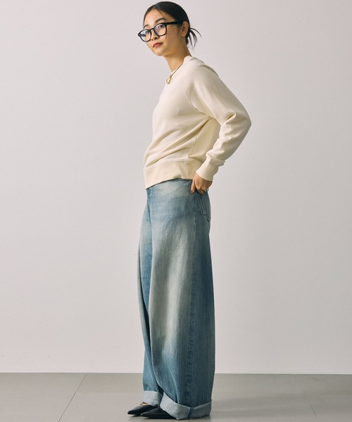 BABYLONE（バビロン）の「ライトスウェットプルオーバー（スウェット・レディース・オフホワイト/グレー・フリー）」の19枚目の写真