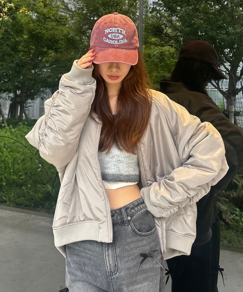 FOREVER 21(フォーエバー トゥエンティーワン)の「【2024FW】袖シャーリングMA1(MA-1・レディース・ホワイト/グレー/ブラック・FREE)」の7枚目の写真