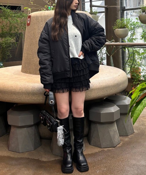 FOREVER 21(フォーエバー トゥエンティーワン)の「【2024FW】袖シャーリングMA1(MA-1・レディース・ホワイト/グレー/ブラック・FREE)」の13枚目の写真