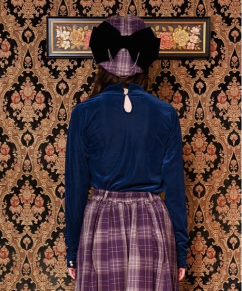 axes femme（アクシーズファム）の「ギャザーシアーベロアインナー（Tシャツ/カットソー・レディース・ブラック/ピンク/ブルーグリーン/モカ・FREE）」の6枚目の写真