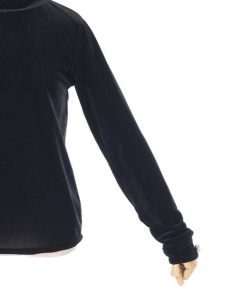 axes femme（アクシーズファム）の「ギャザーシアーベロアインナー（Tシャツ/カットソー・レディース・ブラック/ピンク/ブルーグリーン/モカ・FREE）」の19枚目の写真