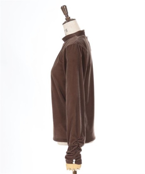 axes femme（アクシーズファム）の「ギャザーシアーベロアインナー（Tシャツ/カットソー・レディース・ブラック/ピンク/ブルーグリーン/モカ・FREE）」の21枚目の写真