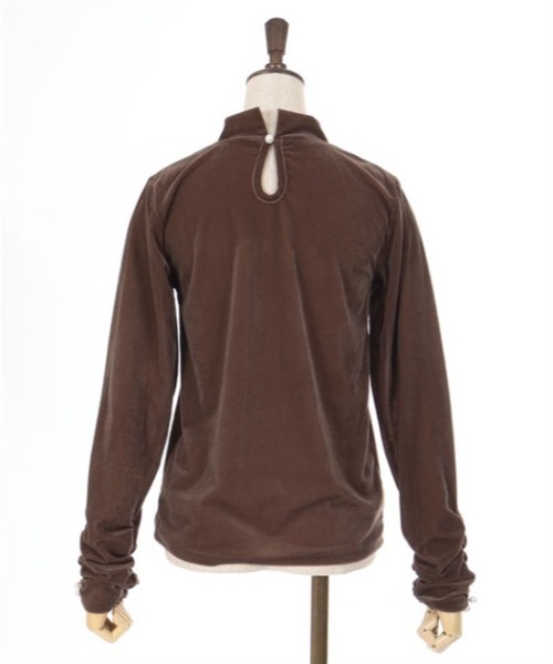 axes femme（アクシーズファム）の「ギャザーシアーベロアインナー（Tシャツ/カットソー・レディース・ブラック/ピンク/ブルーグリーン/モカ・FREE）」の22枚目の写真