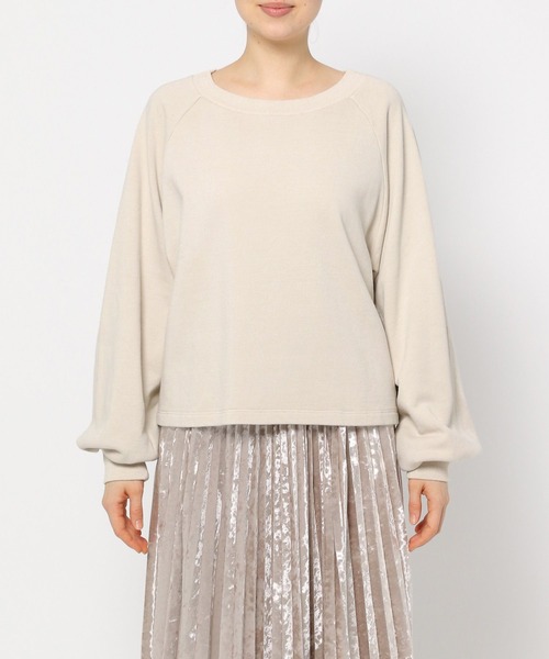 mysty woman（ミスティウーマン）の「ピグメントスウェットプルオーバー　200957（スウェット・レディース・チャコールグレー/アイボリー/グリーン・FREE）」の9枚目の写真