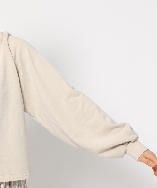 mysty woman（ミスティウーマン）の「ピグメントスウェットプルオーバー　200957（スウェット・レディース・チャコールグレー/アイボリー/グリーン・FREE）」の14枚目の写真