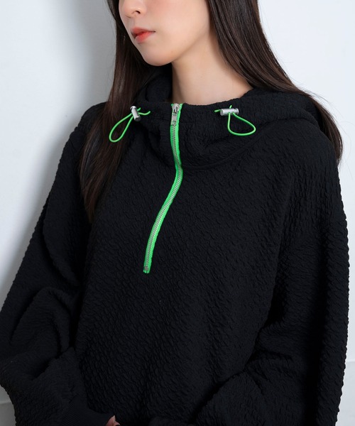 Nora Lily（ノラリリー）の「【Nora Lily】Half-ZIP Hoodie(UNISEX)（パーカー・メンズ・ブラック/ラベンダー/ライトイエロー/ブルー・FREE）」の20枚目の写真
