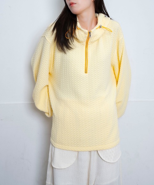 Nora Lily（ノラリリー）の「【Nora Lily】Half-ZIP Hoodie(UNISEX)（パーカー・メンズ・ブラック/ラベンダー/ライトイエロー/ブルー・FREE）」の11枚目の写真