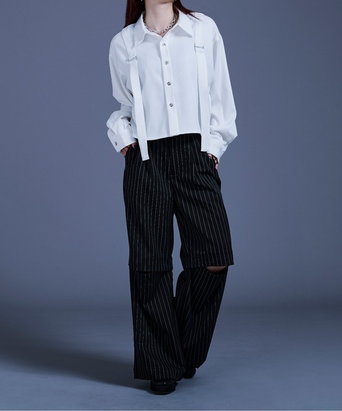 Ellno Loset(エルノロゼット)の「【selleglant × Ellno Loset】 アソートサスキツキシャツ/SETUP対応(シャツ/ブラウス・メンズ・パープル/ブラック/オフホワイト・SMALL/MEDIUM/LARGE)」の15枚目の写真