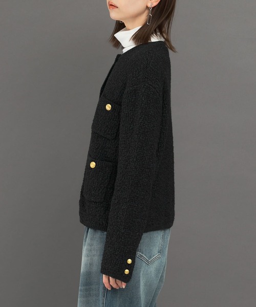 URBAN RESEARCH ROSSO WOMEN（アーバンリサーチ　ロッソ）の「ツイードニュアンスカーディガン（カーディガン/ボレロ・レディース・ブルー系その他/ホワイト系その他・FREE）」の10枚目の写真