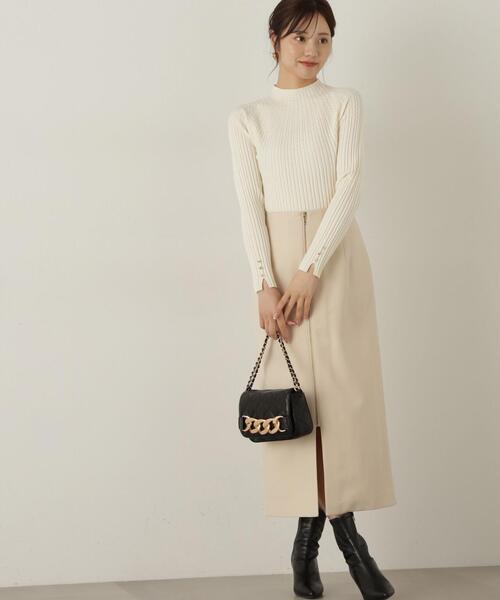 PROPORTIONBODYDRESSING フロントファスナーナロースカート プロポーションボディドレッシング PROPORTION BODY DRESSING
