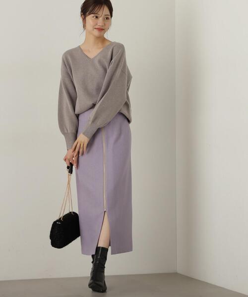 PROPORTION BODY DRESSING（プロポーションボディドレッシング）の「フロントファスナーナロースカート / 1214220011（スカート・レディース・ベージュ/イエロー/パープル・SMALL/MEDIUM）」の7枚目の写真