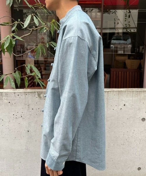 CIAOPANIC(チャオパニック)の「【ZOZO限定】ダンガリーチャイナオーバーサイズシャツ(シャツ/ブラウス・メンズ・ブルー/グリーン/ダークネイビー・XS/S/M/L/XL)」の9枚目の写真