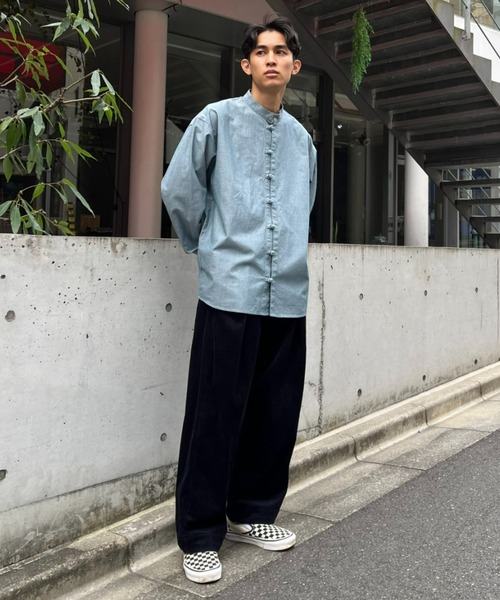 CIAOPANIC(チャオパニック)の「【ZOZO限定】ダンガリーチャイナオーバーサイズシャツ(シャツ/ブラウス・メンズ・ブルー/グリーン/ダークネイビー・XS/S/M/L/XL)」の10枚目の写真