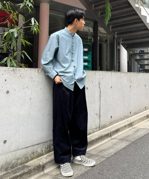 CIAOPANIC(チャオパニック)の「【ZOZO限定】ダンガリーチャイナオーバーサイズシャツ(シャツ/ブラウス・メンズ・ブルー/グリーン/ダークネイビー・XS/S/M/L/XL)」の11枚目の写真