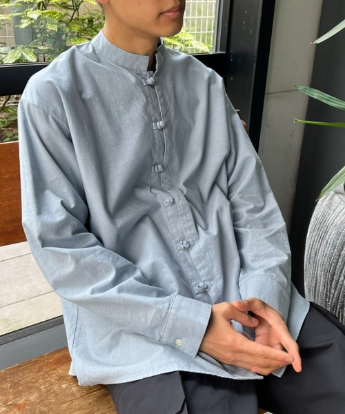 CIAOPANIC(チャオパニック)の「【ZOZO限定】ダンガリーチャイナオーバーサイズシャツ(シャツ/ブラウス・メンズ・ブルー/グリーン/ダークネイビー・XS/S/M/L/XL)」の18枚目の写真
