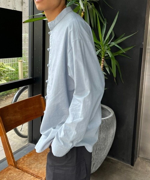 CIAOPANIC(チャオパニック)の「【ZOZO限定】ダンガリーチャイナオーバーサイズシャツ(シャツ/ブラウス・メンズ・ブルー/グリーン/ダークネイビー・XS/S/M/L/XL)」の19枚目の写真