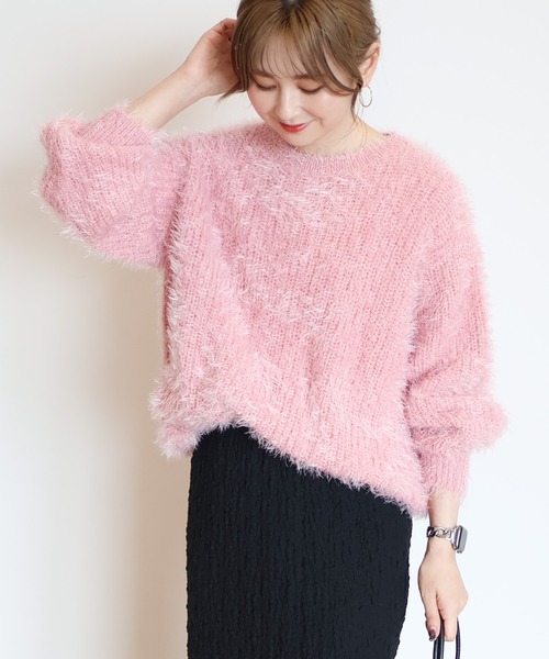 AMERICAN HOLIC(アメリカンホリック)の「フェザーゆるニットプルオーバー(ニット/セーター・レディース・サックスブルー/アイボリー/モカ/ピンク/チャコールグレー・L/M)」の16枚目の写真