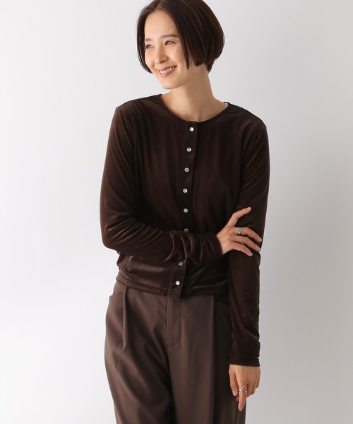 【ブラウン（22）】シアークレープ2WAYカーディガン SALON adam et rope'｜シアークレープ2WAYカーディガン | Rakuten