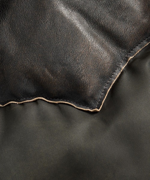 RRL（ダブル アール エル）の「シアリングカラー レザーヨーク