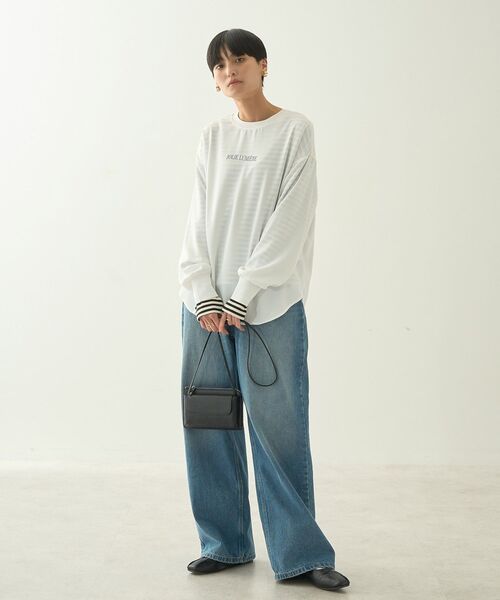 AMERICAN HOLIC(アメリカンホリック)の「2WAYジョーゼットロゴプルオーバー(Tシャツ/カットソー・レディース・オフホワイト/チャコールグレー・M/L)」の17枚目の写真