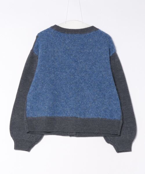 【セール】743006：チェック模様のウール混ニット 切替カーディガン（カーディガン/ボレロ）｜ScoLar（スカラー）