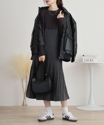 A.N.L プリーツ切替ニットワンピース