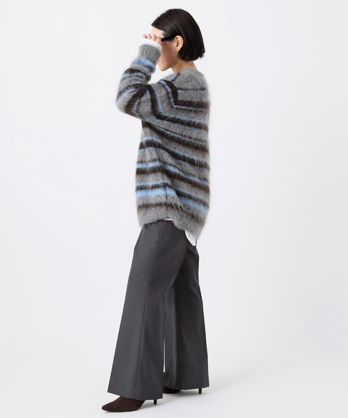 AP STUDIO（エーピーストゥディオ）の「キッドモヘアミックスボーダープルオーバー（ニット/セーター・レディース・チャコールグレー・FREE）」の5枚目の写真