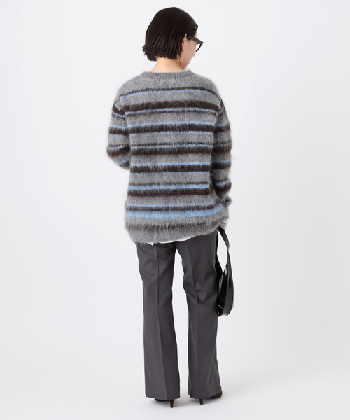 AP STUDIO（エーピーストゥディオ）の「キッドモヘアミックスボーダープルオーバー（ニット/セーター・レディース・チャコールグレー・FREE）」の6枚目の写真