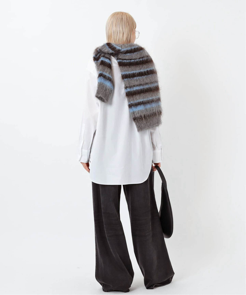 AP STUDIO（エーピーストゥディオ）の「キッドモヘアミックスボーダープルオーバー（ニット/セーター・レディース・チャコールグレー・FREE）」の9枚目の写真