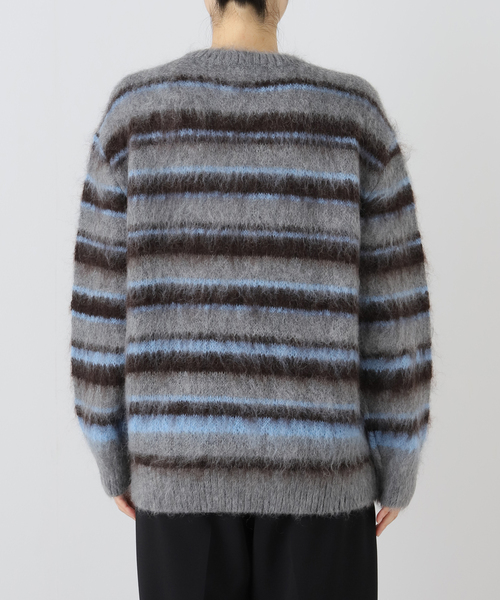 AP STUDIO（エーピーストゥディオ）の「キッドモヘアミックスボーダープルオーバー（ニット/セーター・レディース・チャコールグレー・FREE）」の12枚目の写真