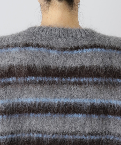 AP STUDIO（エーピーストゥディオ）の「キッドモヘアミックスボーダープルオーバー（ニット/セーター・レディース・チャコールグレー・FREE）」の14枚目の写真