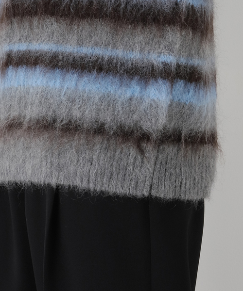 AP STUDIO（エーピーストゥディオ）の「キッドモヘアミックスボーダープルオーバー（ニット/セーター・レディース・チャコールグレー・FREE）」の17枚目の写真