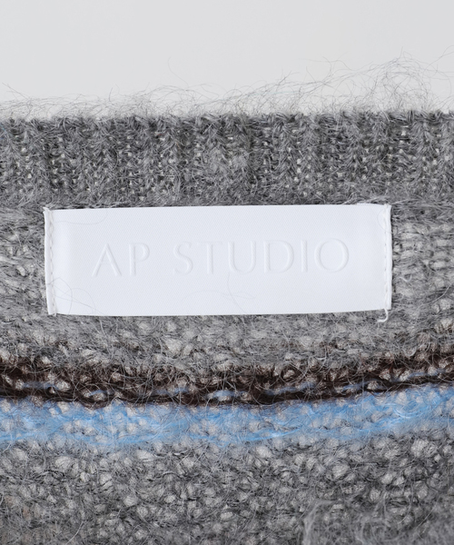 AP STUDIO（エーピーストゥディオ）の「キッドモヘアミックスボーダープルオーバー（ニット/セーター・レディース・チャコールグレー・FREE）」の18枚目の写真