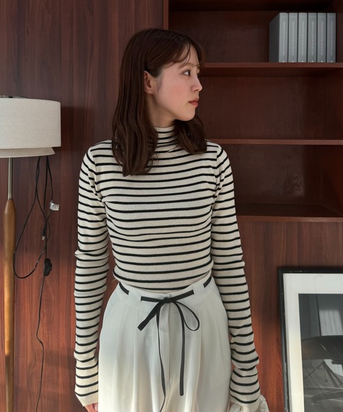 【セール】smooth high neck rib tops / スムースハイネックリブトップス（ニット/セーター）｜I_am（アイアム）