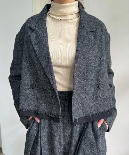 I_am（アイアム）の「smooth high neck rib tops / スムースハイネックリブトップス（ニット/セーター・レディース・ブラック/アイボリー/ホワイト×ブラック・FREE）」の6枚目の写真