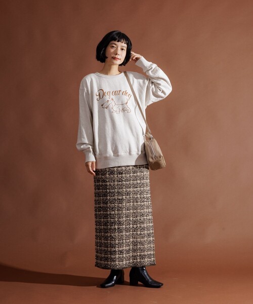 FREAK'S STORE(フリークスストア)の「Mixta × FREAK'S STORE/ミクスタ 別注 dog eat dag/プリントスウェット(スウェット・レディース・グレー/キャメル・フリ-)」の3枚目の写真