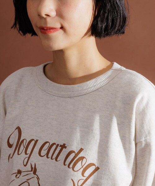 FREAK'S STORE(フリークスストア)の「Mixta × FREAK'S STORE/ミクスタ 別注 dog eat dag/プリントスウェット(スウェット・レディース・グレー/キャメル・フリ-)」の12枚目の写真