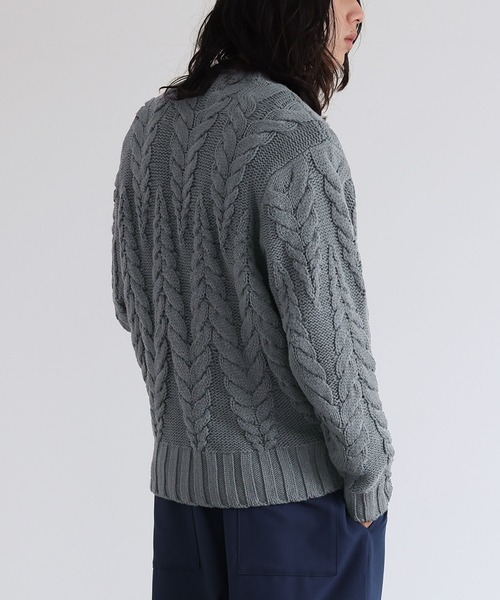 n'OrLABEL(ノアールレーベル)の「立体ケーブル編みニット(ニット/セーター・メンズ・グレイッシュベージュ/ブラック/グレー・L/M)」の21枚目の写真