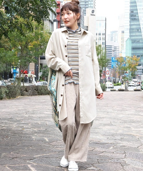 チチカカ（チチカカ）の「ファブリックプリントドッキングワンピース（ワンピース・レディース・ブラック/カーキ/ライトベージュ・FREE）」の6枚目の写真