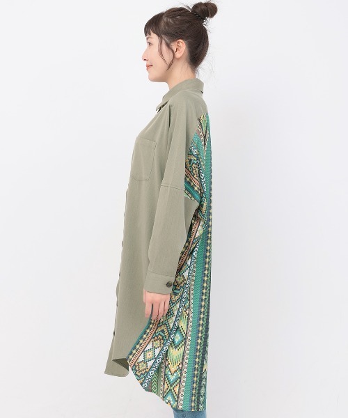 チチカカ（チチカカ）の「ファブリックプリントドッキングワンピース（ワンピース・レディース・ブラック/カーキ/ライトベージュ・FREE）」の13枚目の写真